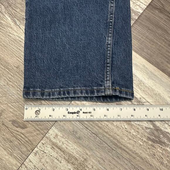 Levis 505 Dark Wash Blue Mens 36x30‎ Regular Straight Faded Denim Jeans Red Tab - Picture 12 of 12